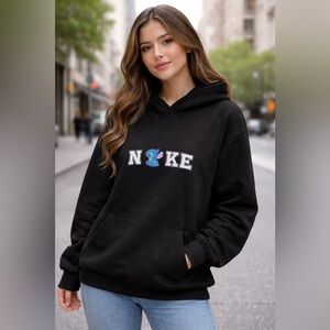 Nike Disney Stitch Hoodie Custom Size Small Women’s NEW BLACK